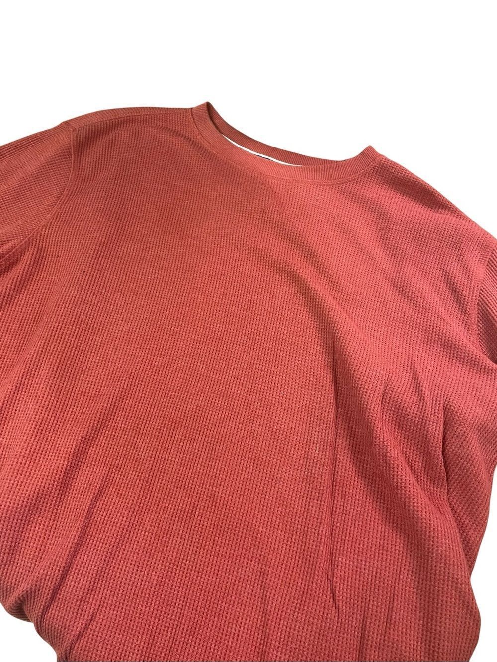 Members mark CL Cozy Waffle Knit Crewneck Sweater - Rust like new